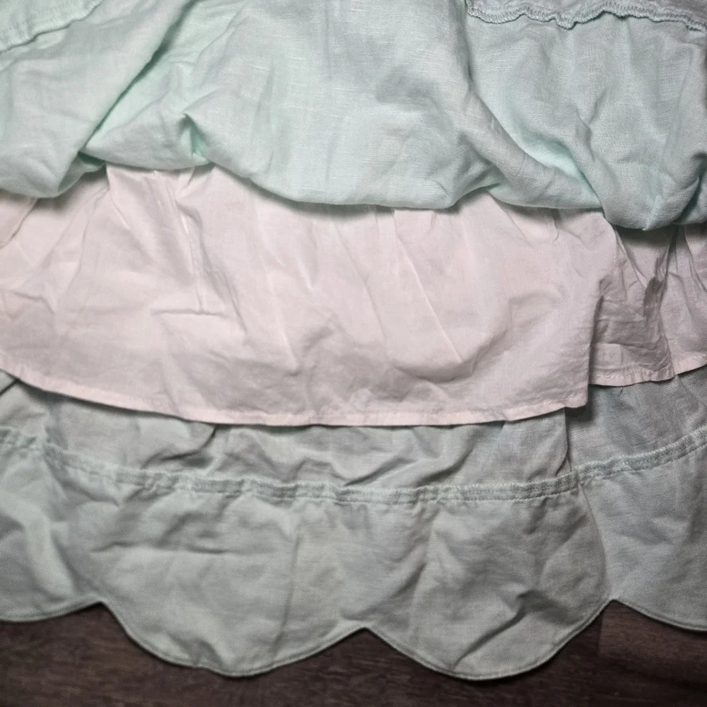 Matilda Jane Fantasy Folk Mint Green Dress with Scalloped Hem.‎ Size 4.